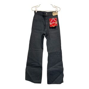 Vintage Seafarer Jeans Mens 28x34 Blue Bell Bottom Flare Navy Dungaree Talon Zip